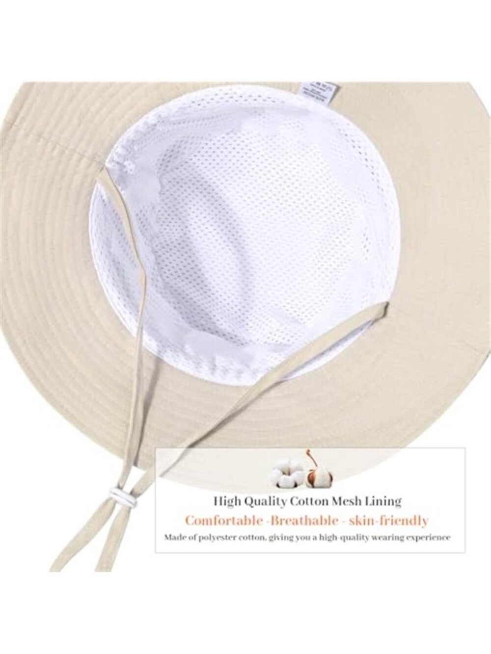 Women Wide Brimmed Sun Hat Summer Foldable Beach Bucket Hat with UV Protection - Picture 4 of 7